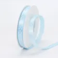 Light blue polka dot ribbon 1cm polyester bow hair clip gift wrapping craft DIY sewing trim - 1cm Width / Light Blue