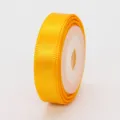 Nastro in poliestere giallo monofacciale da 1cm, bobina da 5 yard per confezioni e decorazioni. - 1cm x 5 Yards / Giallo Oro (662#)