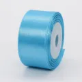 Rotolo di nastro di raso azzurro largo 2,5 cm per confezioni regalo e decorazioni nuziali. - 2.5cm Largo 10 Yards - Blu Pavone
