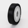 Nastro in raso poliestere nero da 1cm 5 yards monofacciale per confezioni regalo deco - 1cm x 5 Yards / Nero (030#)