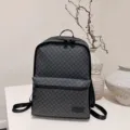 Mochila casual de negocios para portátil con monograma en gris oscuro, bolsa escolar diaria - Negro