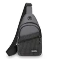 Herren Sling Bag wasserdicht Brusttasche Freizeittasche Rucksack fuer Sport Radfahren - Grau
