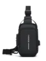 Sac de poitrine anti-vol noir pour hommes sac bandoulière étanche multifonction. - S / Noir