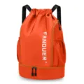 Oranger Sportrucksack mit nass trocken Trennung, groesser Oxford Stoff Fitness Rucksack. - Orange
