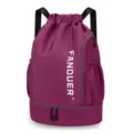 Violetter Kordelzug Sport Rucksack, trockener nasser Trennung Oxford Gym Bag Variante. - Lila
