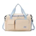 Große farbblockierte Reise-Sporttasche mit vielen Fächern, strapazierfähige Nylon Fitness Tasche. - Blau