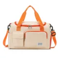 Beige orange Kontrast Reisetasche große Kapazität Fitness Sporttasche tragbare Gepäcktasche - Orange