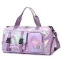 Glänzende schimmernde violette Reisetasche Sporttasche mit Schuhfach und Nass-Trocken-Fach - Lila