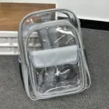 Transparenter PVC Rucksack Grauer Besatz Wasserdichte Schultasche Freizeit Tagesrucksack - Grau