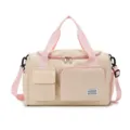 Beige und rosa Reise-Duffelbag, große Kapazität Sport-Fitness-Tasche mit mehreren Fächern - Rosa