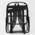 Transparenter PVC Rucksack mit schwarzen Trägern, großer Kapazität und Schultasche. - Schwarz