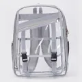 Klares PVC transparentes Rucksack mit grosser Kapazitaet fuer Schule Sport und Alltag - Grau