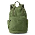 Green plaid backpack lightweight casual daypack with top handles and front pocket for daily use - Green