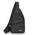 Herren Sport Umhängetasche, schwarzer Oxford-Stoff, multifunktionaler Freizeit Brusttasche. - Schwarz