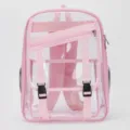 Rosa transparenter Rucksack große Kapazität PVC Schüler Schultasche für Stadion Sport Alltag - Rosa