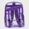 Transparenter lila PVC Rucksack fuer Schule Stadion und Freizeit modische Daypack Tasche - Lila