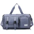 Large capacity multi-functional travel gym duffel bag with shoe compartment for sports. - Blue
