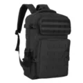 Black tactical backpack, 900D waterproof outdoor sports school bag, large capacity daily use. - Black