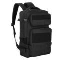 Black tactical backpack large capacity outdoor hiking rucksack for camping travel and sports. - Black