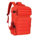 Red tactical backpack, durable 900D waterproof outdoor travel daypack for men, multi-compartment. - Red