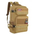 Large capacity tactical backpack for outdoor sports, camping, hiking, and travel. Khaki. - Yellow