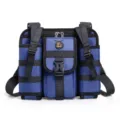 Bolso de pecho táctico multifuncional para deportes al aire libre, bolso informal. - Azul