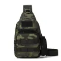 Heren camouflage tactische borsttas met flessenhouder outdoor sport sling schoudertas rugzak. - Donkere Nacht Camouflage
