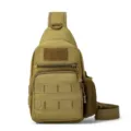 Tactische borsttas voor heren, kaki crossbody schoudertas voor buitensporten en reizen. - Khaki