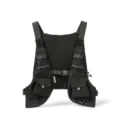 Schwarze taktische Brusttasche Nylon Streetwear Utility Weste mit vielen Taschen. - Schwarz