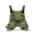 Taktische Brusttasche in Olivgrün Nylon, multifunktionaler Streetwear Weste Stil. - Grün