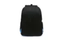 Zaino casual di grande capacita vista posteriore, zaino scolastico stampato in blu. - Verde militare