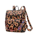 Zaino con stampa girasole, elegante zainetto casual da donna con tasche multiple e zip. - Stile 5