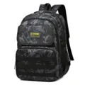 Men camouflage tactical backpack, casual school bookbag with multi pockets and durable fabric. - Gray