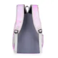 Roze marmer patroon casual rugzak achteraanzicht, met comfortabele gevoerde bandjes. - Zwart