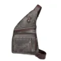 Stylish casual canvas sling chest bag for women and men, compact crossbody bag. - Black