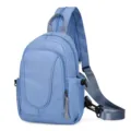 Lichtblauwe casual multifunctionele sling borstrugzak voor dagelijkse reizen en sport. - Blauw