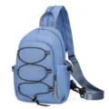 Blauer Nylon Sling Brustbeutel lässiger leichter Umhängebag Rucksack für Damen und Herren - Blau