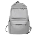 Grauer PU Leder Freizeit Rucksack Große Kapazität Reise Schultasche Wasserdichter Daypack - Grau