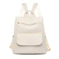 Damen Rucksack Freizeit Anti-Diebstahl Retro Alltag Reise Schule Buch Tasche weiss - Gebrochenes Weiß