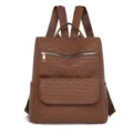 Brauner Damen Rucksack Freizeit Vintage Diebstahlsicherung große Kapazität Reise Schultasche - Braun