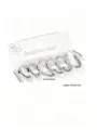 Set of 3 pairs of silver stainless steel geometric hoop earrings with size specs - Geometric Angular Earring Set (EXRGE0320-2)