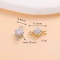 5 mm ronde zirkonia roestvrijstalen dubbele luscharmes voor doe-het-zelf sieraden maken - Platte Ring + Open Ring (01) / 5mm / Staalkleur