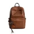 Vintage PU Leder Rucksack braune Schultasche lässiger Tagesrucksack für Damen und Herren. - Einzelne Tasche / Gelbbraun