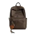 Vintage PU Leder Rucksack für Damen und Herren, lässige Schultasche mit süßem Bär Anhänger. - Einzelne Tasche / Braun