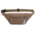 Khaki Outdoor Sport Hufttasche Mehrfache Tasche Laufen Bauchtasche mit verstellbarem Gurt - Kaffee