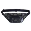 Sac banane camouflage avec poches zippees, sangle reglable et bande reflechissante pour sport. - Camouflage Noir