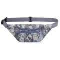 Sac banane de sport camouflage numérique gris pour la course en plein air avec fermetures éclair. - Camouflage Numérique Gris