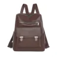 Vintage brauner PU Leder Rucksack für Damen, Mehrfach-Taschen große Kapazität Freizeittasche. - Kaffeebraun