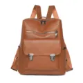 Vintage braune PU Leder Damen Rucksack, lässige große Kapazität Pendeln Alltagstasche. - Braun
