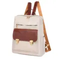 Beige braune Retro Damen Rucksack mit grossem Fassungsvermögen, lässige Reisetasche. - Weiß